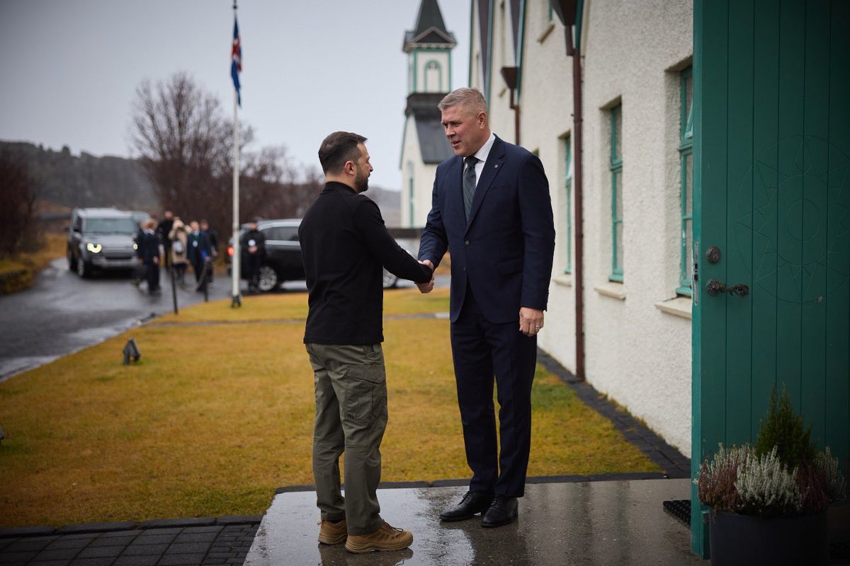 We honour Ukraine’s unwavering spirit in Þingvellir, the birthplace of the world’s first parliament. Together, we celebrate the unbreakable spirit of democracy. From Þingvellir to Kyiv, we stand united. <a href="/ZelenskyyUa/">Volodymyr Zelenskyy / Володимир Зеленський</a>