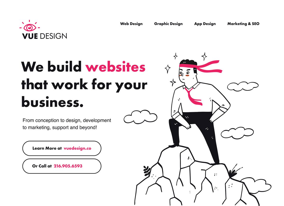 VueDesign's tweet image. We&apos;re a design agency located in Cleveland, Ohio, that&apos;s building awesome websites and graphics. 👍 #webdesign #graphicdesign #creativewebsites #webmarketing #webdeveloper