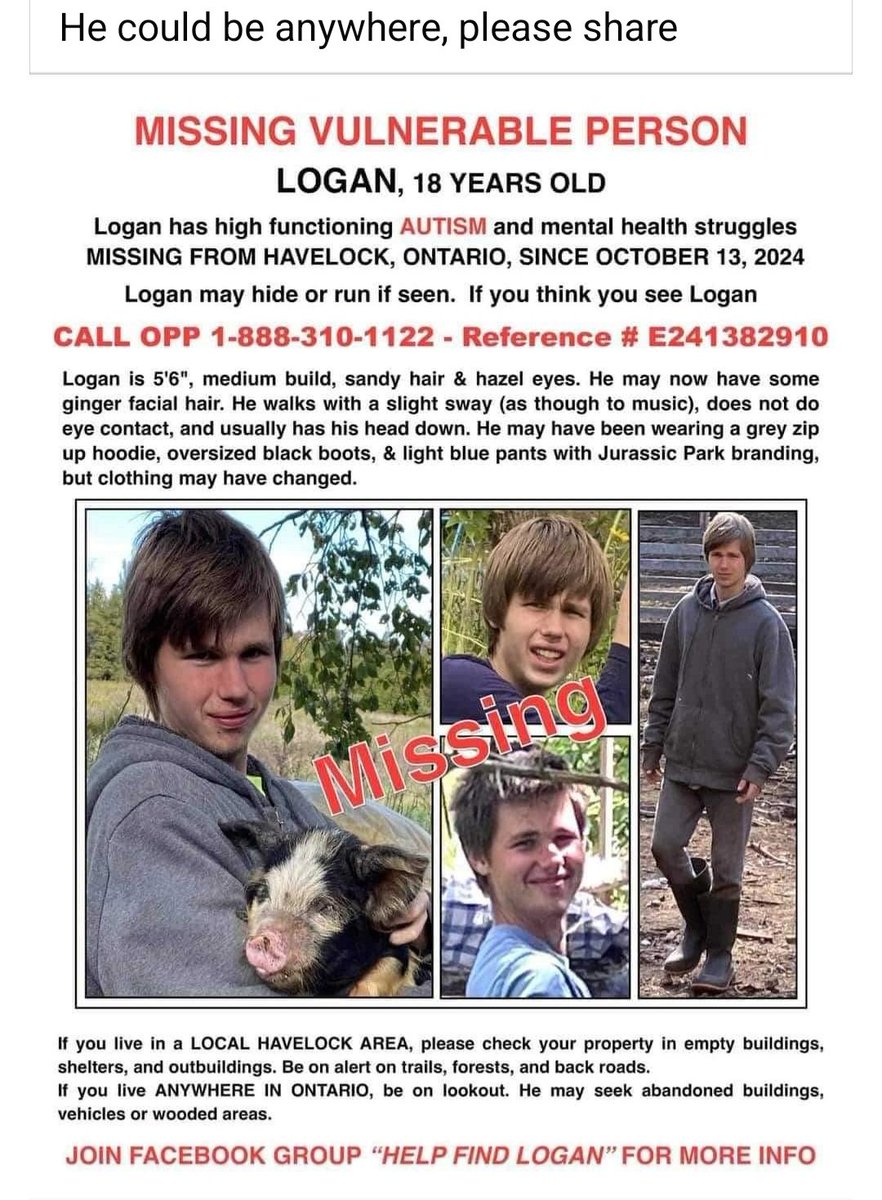 HEADS UP ONTARIO🚨🚨🚨Missing teen with special needs who could be anywhere!! #MissingPerson #Vulnerable #WeWorkBetterTogether