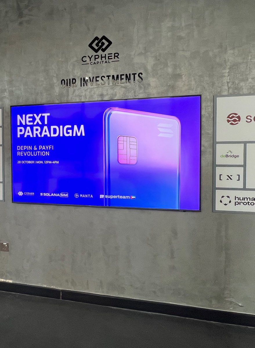 MiscGaby's tweet photo. Epic day in Dubai! Big thanks to our investors @cypher_capital , partners @MantaNetwork, and @SuperteamUAE for making it happen. 🙌

🔥 New Web3-ready website is live, and our Solana SIM card just dropped!

Here’s to building the future. 🚀 #Web3 #Solana #Dubai https://t.co/kzrrO3Ph7t