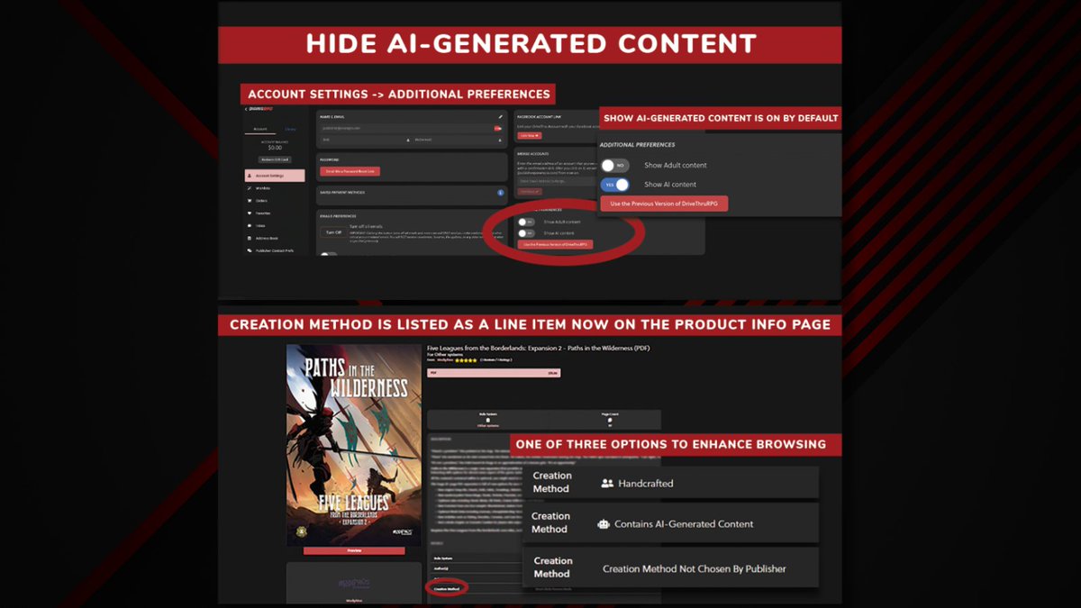 DriveThruRPG's tweet photo. We have recently deployed two browsing options on our new DriveThruRPG marketplace. 

Using these, customers can now improve their browsing experience. 

More information here: https://t.co/gY4spCJVLT https://t.co/j43a1MESt3