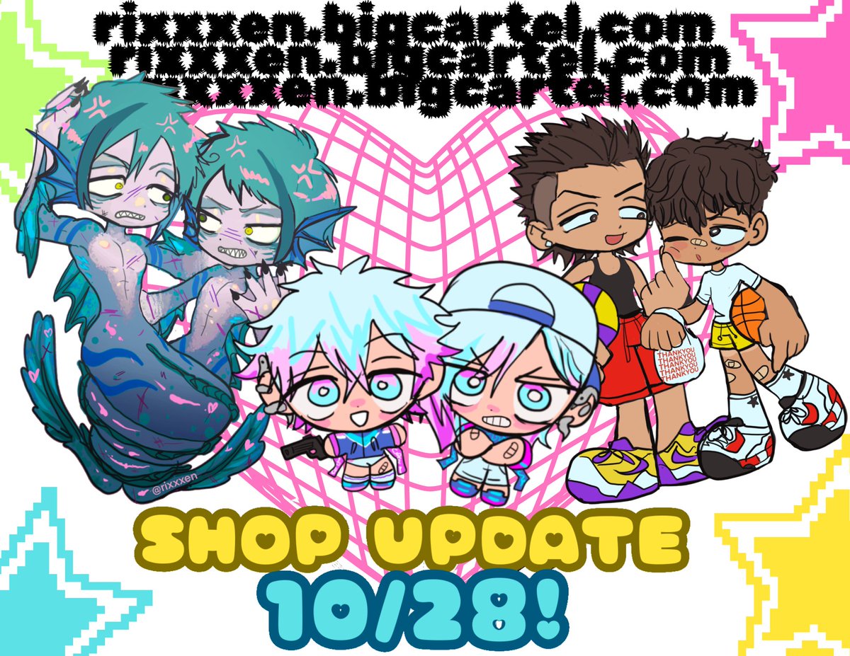 rixxxen's tweet image. 🩷🖤 SHOP UPDATE 🖤🩷
merch i had @ aiba and some of my old stock all available !!
👽new charms, stickers + heart buttons
👽twst, black butler, dandadan, yoriwaka, cozmez etc
🛍️ link in replies xoxo