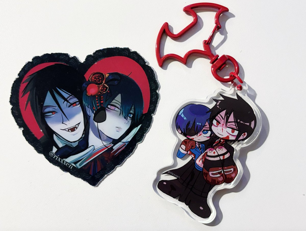 rixxxen's tweet image. 🩷🖤 SHOP UPDATE 🖤🩷
merch i had @ aiba and some of my old stock all available !!
👽new charms, stickers + heart buttons
👽twst, black butler, dandadan, yoriwaka, cozmez etc
🛍️ link in replies xoxo