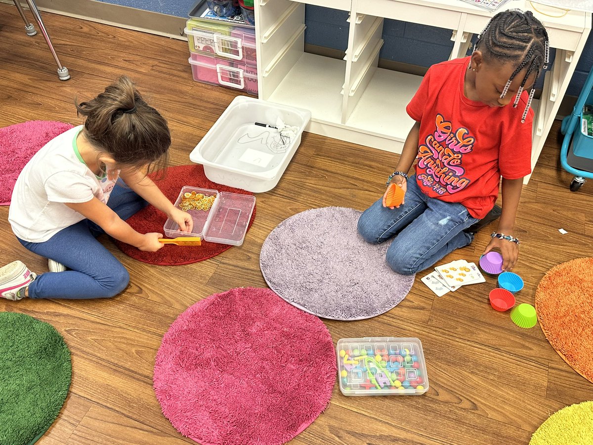 Kindergarten students in Ms. Frank’s and Ms. Hendrix’s classes are having fun exploring their counting standards in stations today.