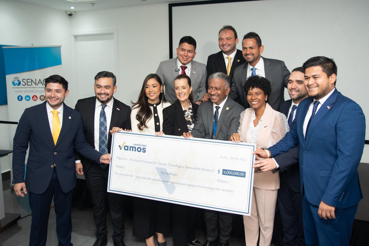 Bancada independiente Vamos entrega 6 millones de dólares a la Secretaría Nacional de Ciencia y Tecnología tucomunidad.com.pa/2024/10/27490/ vía <a href="/tucomunidadpa/">TuComunidad</a>