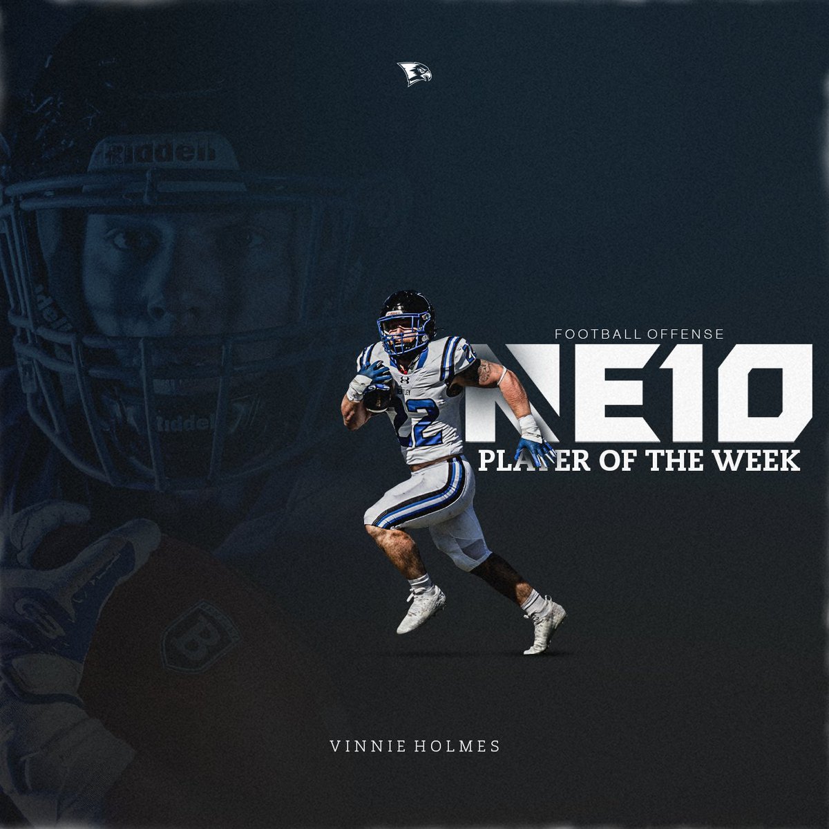 Vinnie Holmes is the sixth member of the football team this season to earn a <a href="/TheNortheast10/">The NE10</a> Player of the Week honor! 

📰 bit.ly/40o5hr0