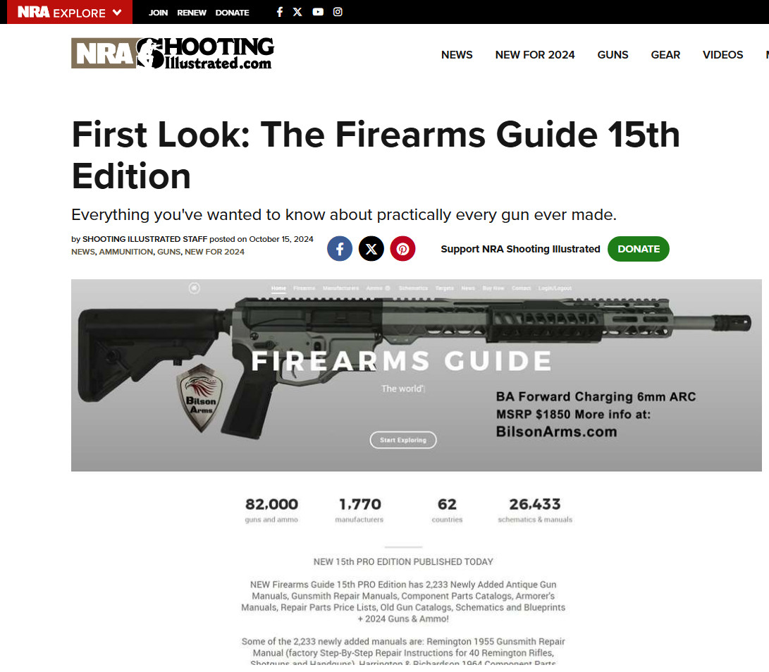 FirearmsGuide's tweet image. NRA Shooting Illustrated magazine said about new Firearms Guide: "Everything you've wanted to know about practically every gun ever made." t.ly/qvrR_  @ShootingIllustr @NRA @NRA_Rifleman #nra #printmagazine #gunmedia #secondamendment #guns #2A #pewpew