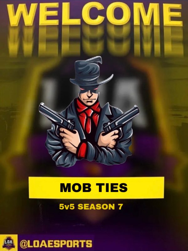 We’d like to welcome <a href="/lilGloc_/">‏ٰ</a> and his team Mob Ties to LOA 5v5 season 7‼️

Pearnoia
LilGloc
Holy Verses
MySteaiL
AlmightyStu
