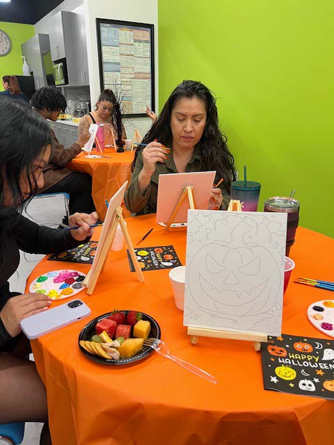 aspiregeneral's tweet photo. Each month, Aspire’s Rancho Cucamonga office plans an employee activity, and October called for a Halloween-themed paint night! Employees flexed their creative muscles on these supremely spooky canvases while sharing snacks and refreshments. 
#Paint #PaintNight #Halloween https://t.co/oIhXWHdJji