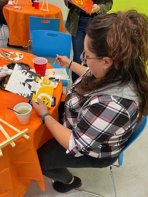 aspiregeneral's tweet photo. Each month, Aspire’s Rancho Cucamonga office plans an employee activity, and October called for a Halloween-themed paint night! Employees flexed their creative muscles on these supremely spooky canvases while sharing snacks and refreshments. 
#Paint #PaintNight #Halloween https://t.co/oIhXWHdJji
