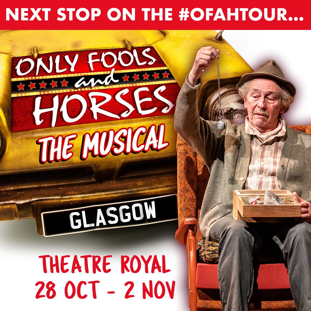 Glasgow, we arrived! Join comedy legend Paul Whitehouse, alongside our TRIFFIC cast, for a week of #OFAHTour at Theatre Royal, Glasgow! 🚖🍻