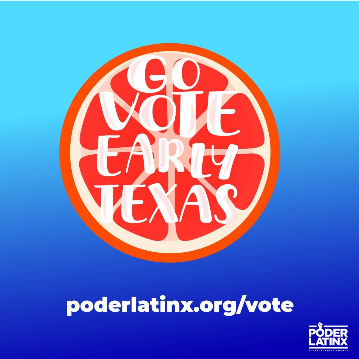 PoderLatinx's tweet photo. With Latino voter turnout increasing, Texas is ripe for change! 🍊 Don't miss your opportunity to be part of it. Don’t miss your chance—vote early! Find your polling place or check your ballot at https://t.co/oBo87Ien2t 🗳️ #VoteEarlyDay #PoderLatinx https://t.co/C2MDFN3vMl