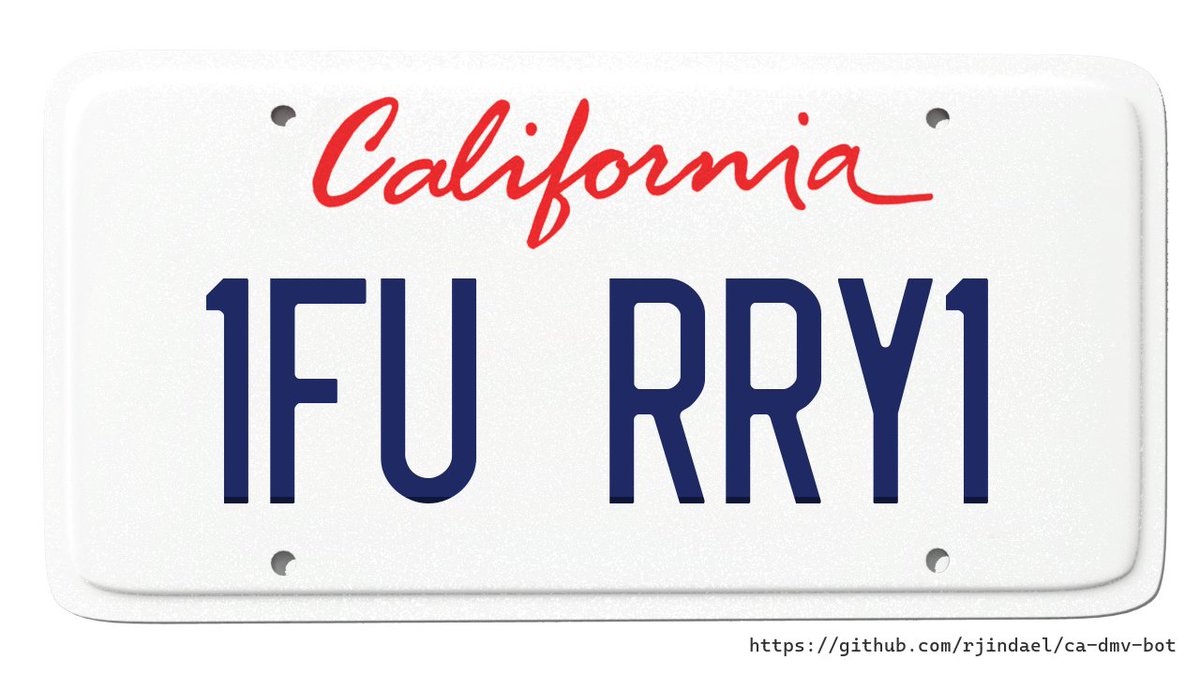 ca license plates tweet media