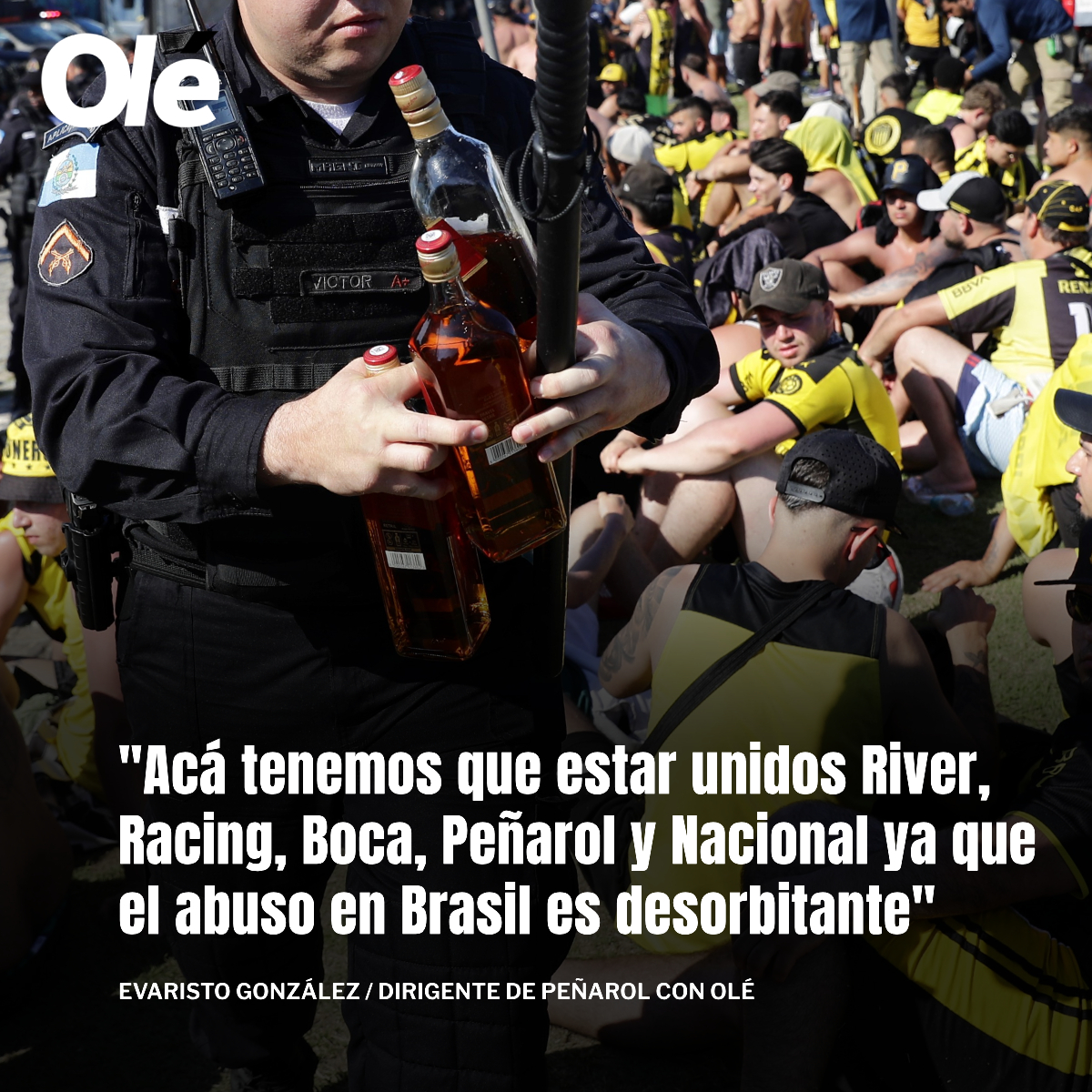 DiarioOle's tweet photo. Evaristo González, dirigente de Peñarol, dialogó con Olé sobre el proyecto que quiere presentar ante Conmebol ⚫️🟡

💬 "Acá tenemos que estar unidos River, Racing, Boca, Peñarol y Nacional ya que el abuso en Brasil es desorbitante y la Conmebol tiene terror de perder esos ingresos provenientes de Brasil"

💬 "Si el Ministerio del Interior Brasileño no da las garantías porque actúa de forma delictiva, entonces no se puede jugar en Brasil, no se puede jugar, y hay que entenderlo, no podemos poner en riesgo a toda la parcialidad, cada vez que vamos"