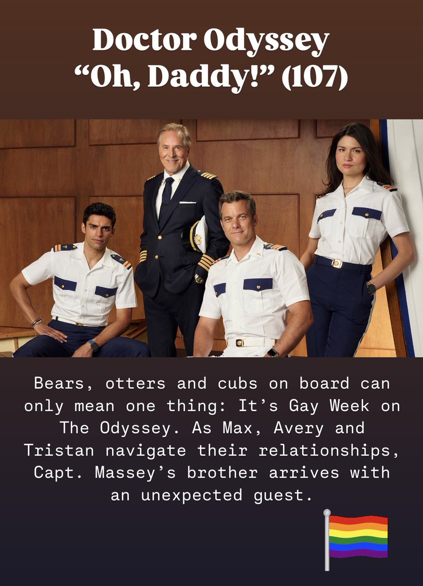 SeanTeale_fan's tweet photo. Press release for Doctor Odyssey episode 7 "Oh, Daddy"#GayWeek 
#seanteale #phillipasoo #joshuajackson #donjohnson https://t.co/UaKDXziFd6