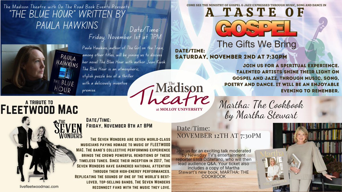 Happy Fall Y'all!
We have an exciting lineup for this November that we hope you come and check out!

🔗Tickets are available on our website: madisontheatreny.org
