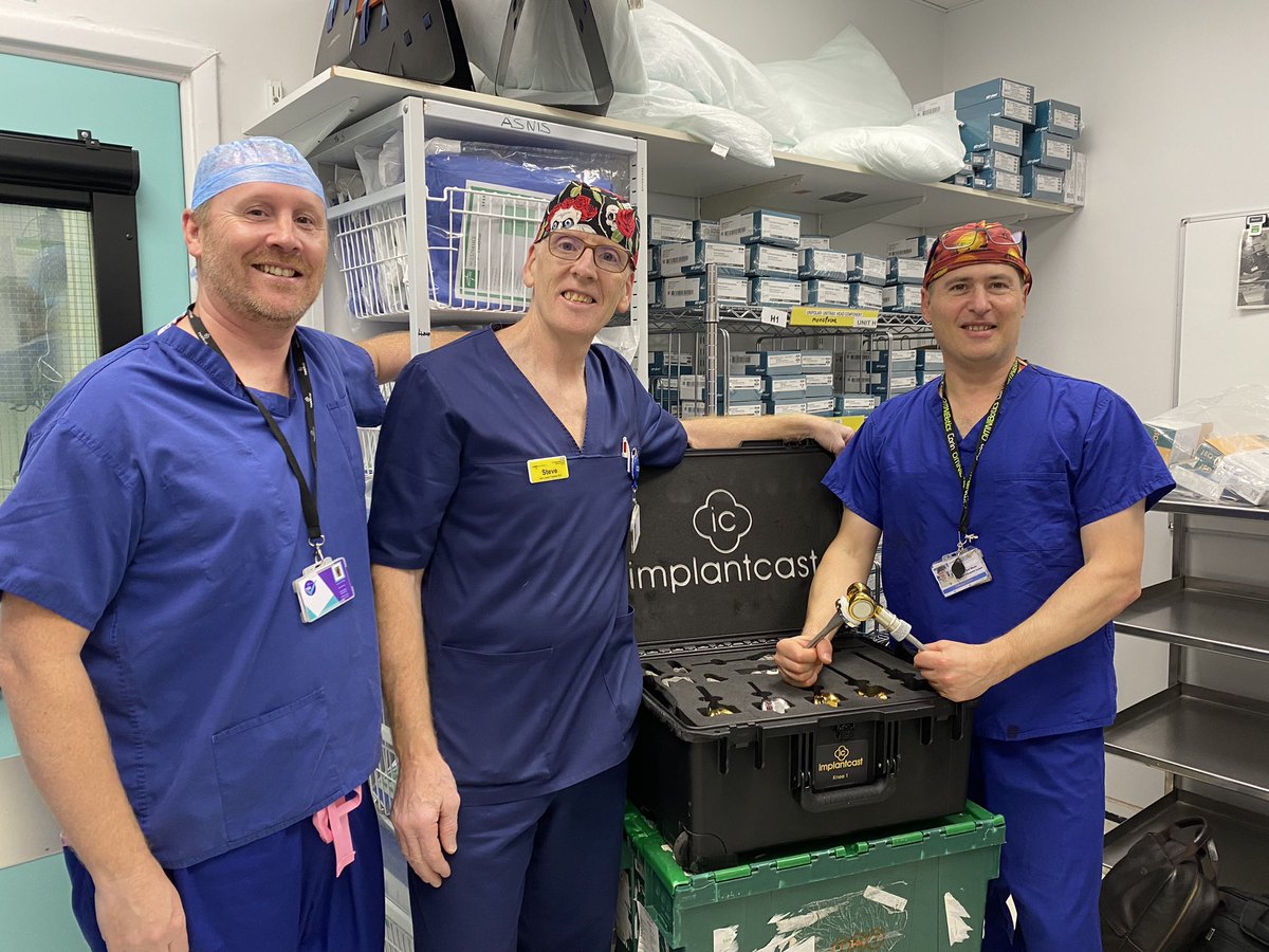 The Stanmore distal femoral knee replacement recently ceased production. 
The MUTARS by Implantcast is straightforward and allows femoral rotation to be decided after cementation.   We were well supported by Mr Stuart McNally too!