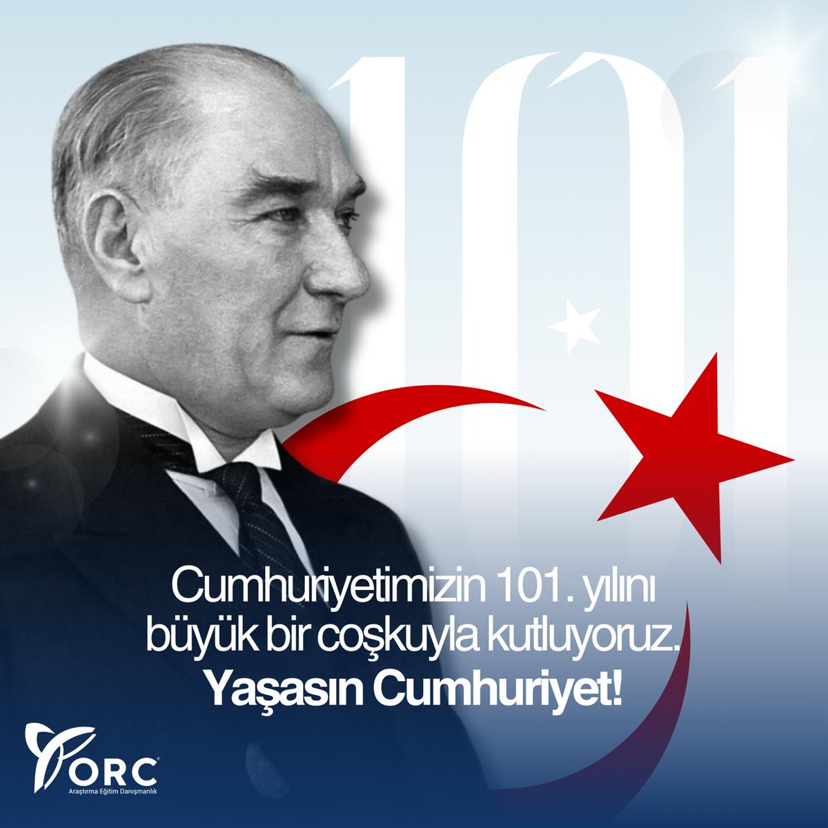 Cumhuriyetimizin 101. Yılını
Büyük Bir Coşkuyla Kutluyoruz.
Yaşasın Cumhuriyet!
#101YılCumhuriyet #GaziMustafaKemalAtatürk #TürkiyeCumhuriyeti #CumhuriyetBayramı