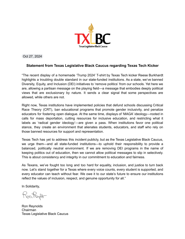 Texas Black Caucus tweet media