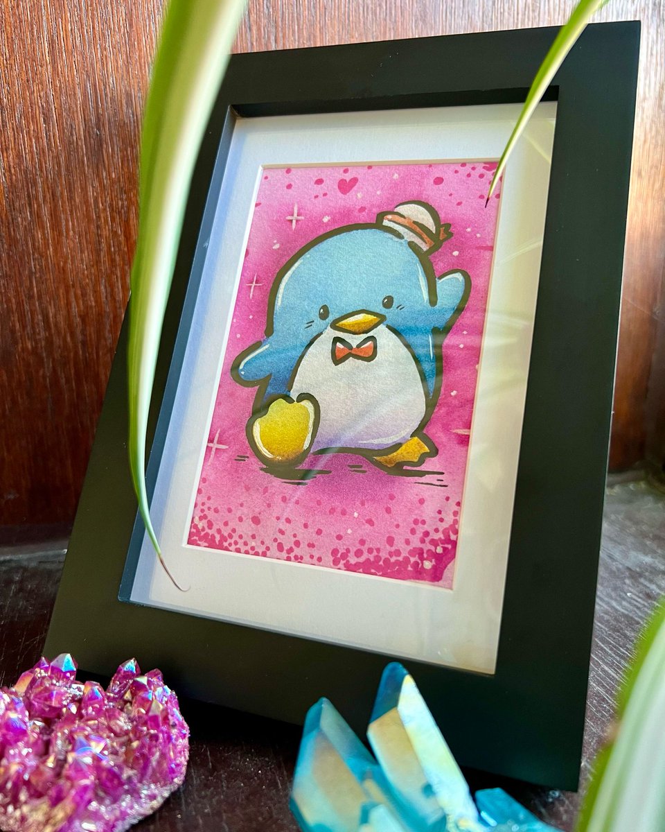 Cute lil painting I did of Tuxedo Sam 🐧
