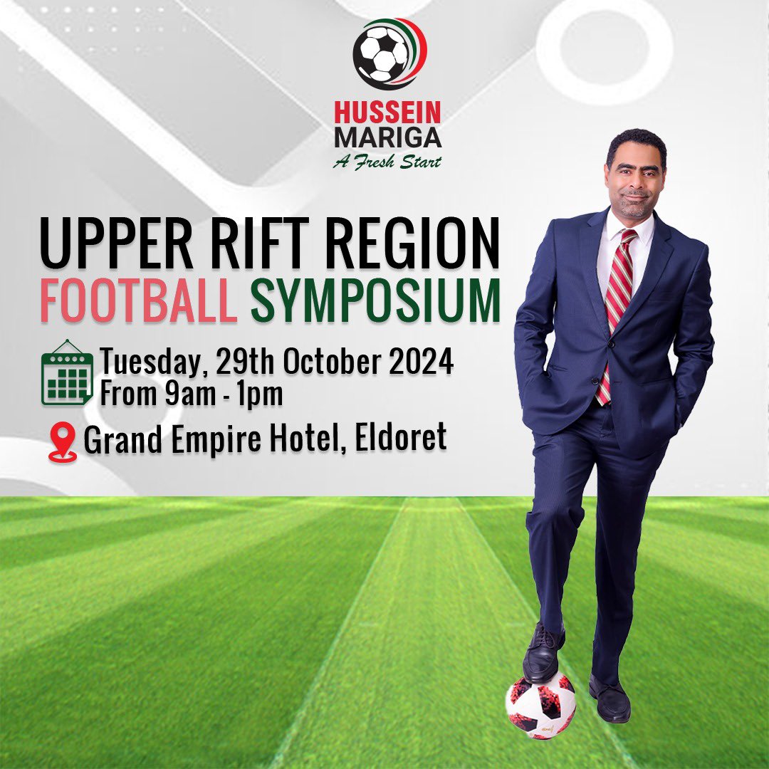 Upper Rift, it’s your time! I’m thrilled to be in Eldoret tomorrow to discuss how we can elevate football in this thriving talent hub. Let’s talk football and make it happen!

#AFreshStart #HusseinNaMariga