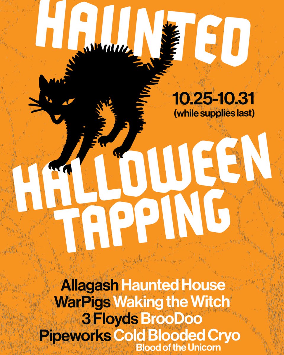 tumanstap's tweet image. We're hosting  a Haunted Halloween tapping showcasing seasonal beers including #AllagashBrewing Haunted House, #WarPigsUSABrewing Waking the Witch, #3FloydsBrewing BrooDoo &amp;amp; #PipeworksBrewing Cold Blooded Cryo Blood of the Unicorn. More Info: ow.ly/ivVw50TPWqK