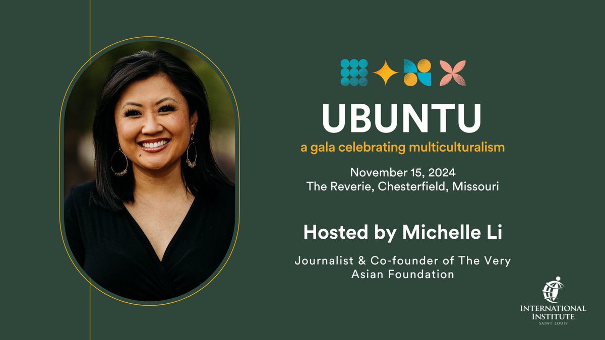 International Institute of St. Louis (@iistl) on Twitter photo We're thrilled that <a href="/MichelleLiTV/">Michelle Li</a> will be joining us as the emcee for our upcoming Ubuntu gala!
A journalist & advocate she began <a href="/theveryasianfdn/">The Very Asian Foundation</a> in 2022 to celebrate AAPI heritage and fight discrimination.
Join us at Ubuntu on November 15: bit.ly/ubuntu-2024 We're thrilled that <a href="/MichelleLiTV/">Michelle Li</a> will be joining us as the emcee for our upcoming Ubuntu gala!
A journalist & advocate she began <a href="/theveryasianfdn/">The Very Asian Foundation</a> in 2022 to celebrate AAPI heritage and fight discrimination.
Join us at Ubuntu on November 15: bit.ly/ubuntu-2024