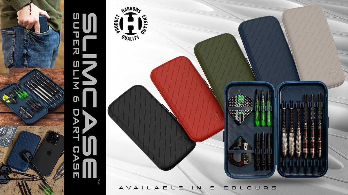 HarrowsDarts's tweet image. The Slim Case provides darting enthusiasts with significant and sleek darts storage that fits comfortably in your pocket.

Smaller than your average iPhone, this is a snap shut plastic case that holds 6 darts fitted with shafts, 2 sets of extra shafts and 2 sets of flights.…