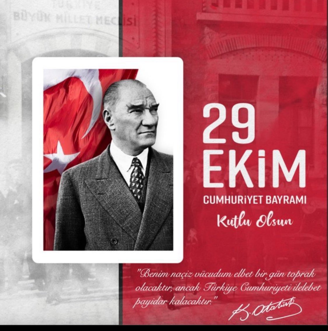 Cumhuriyetimizin 101. yılında 
Gazi Mustafa Kemal Atatürk’ü, 
Aziz Şehitlerimizi ve Kahraman Gazilerimizi saygıyla,rahmetle ve minnetle anıyoruz. 
29 Ekim Cumhuriyet Bayramı’mız kutlu olsun. 🇹🇷🇹🇷
<a href="/aktasnaci/">Naci Aktaş</a> <a href="/itasyapan/">İbrahim Taşyapan</a> <a href="/TC_UsakValiligi/">Uşak Valiliği</a> <a href="/TCNufus/">Nüfus ve Vatandaşlık İşleri Genel Müdürlüğü</a> <a href="/Huriyeakyol10/">Huriye Akyol</a>