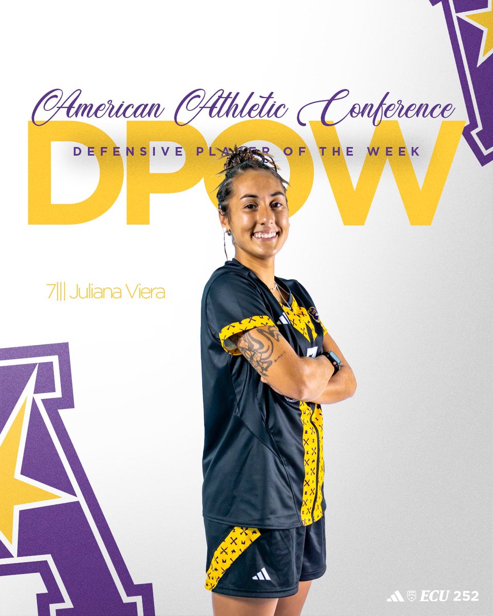 ECUSoc's tweet photo. Making the Purple and Gold proud!

@Juli_viera7  Defensive Player of the Week👑
@sam_moxie Honorable Mention🏴‍☠️

#GoPirates https://t.co/Qp6DeS4YPa