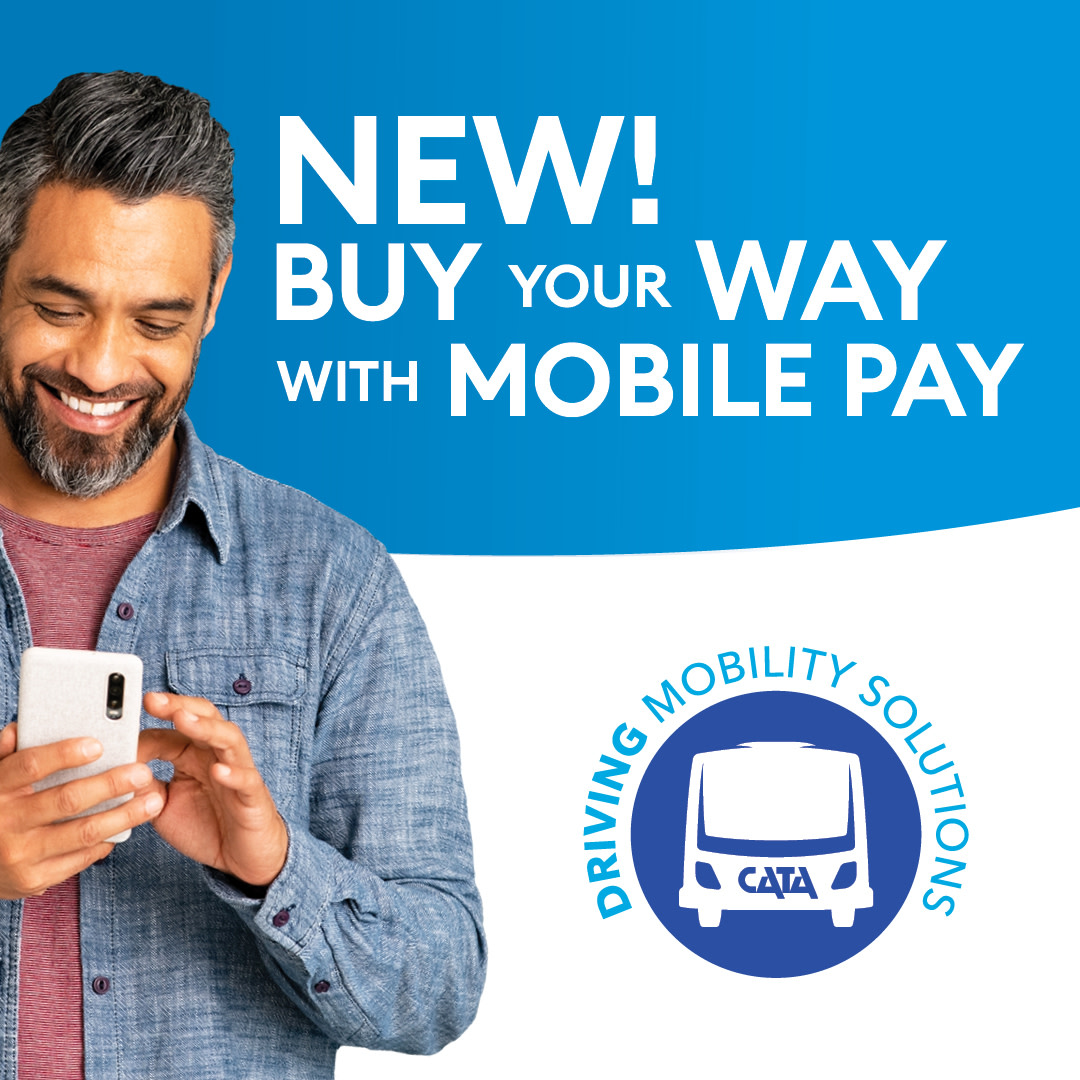 Mobile ticketing is here! 🚍✨

CATA introduces CATA #MobilePay, a new app with mobile ticketing integration in the <a href="/transitapp/">Transit</a>. Riders can easily purchase &amp; store bus tickets &amp; passes on their smartphones for quick boarding. 📱💳

MORE: cata.org/mobilepay

#rideCATA