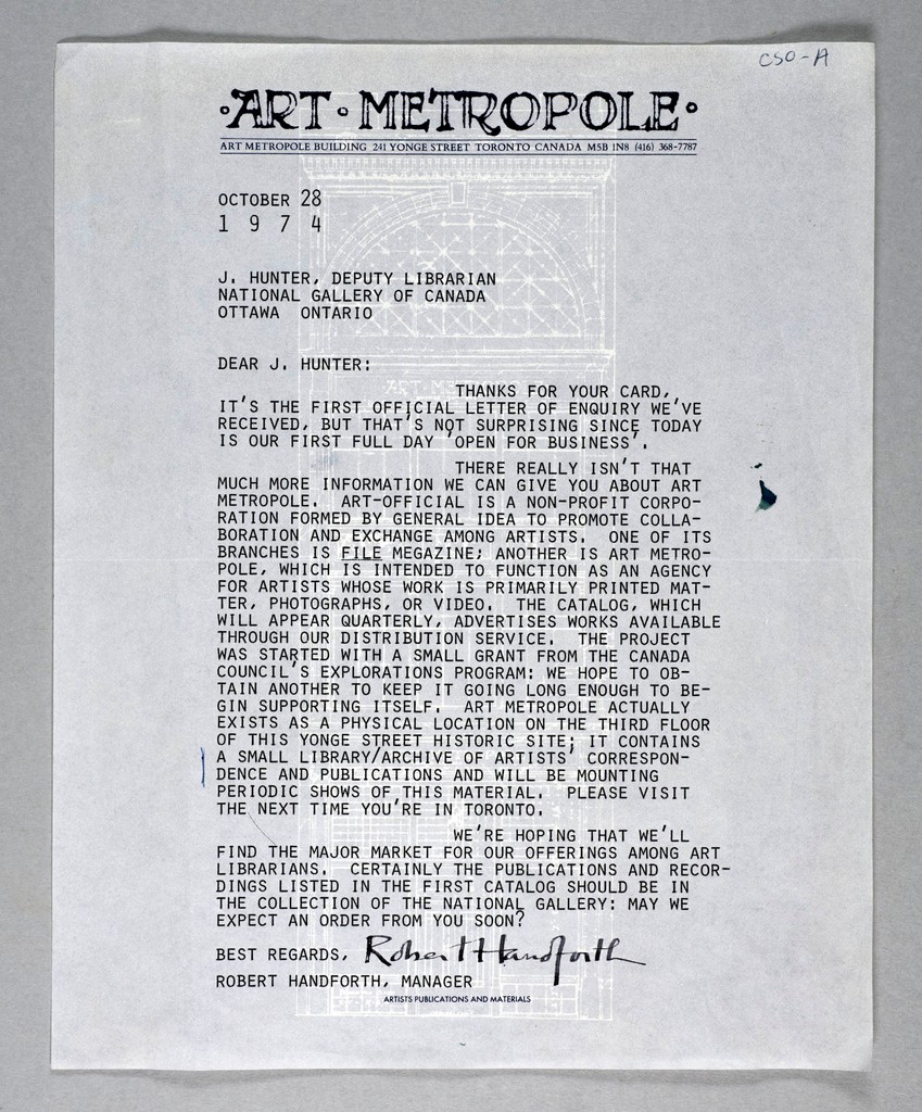 Today Art Metropole turns 50!

Please visit our website to read a full letter from Blair Swann, Executive Director.