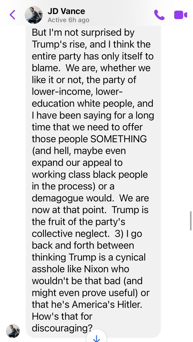 waltywang's tweet image. Here is @JDVance’s “America’s Hitler” message from 2016 to @JoshMcLaurinGA, as well the explanation he provided for his changed opinion.

Archives:
1. archive.ph/fIi07
2. web.archive.org/web/2022041816…

JD’s explanation:
usatoday.com/story/news/pol… (Archive: web.archive.org/web/2024071604…)