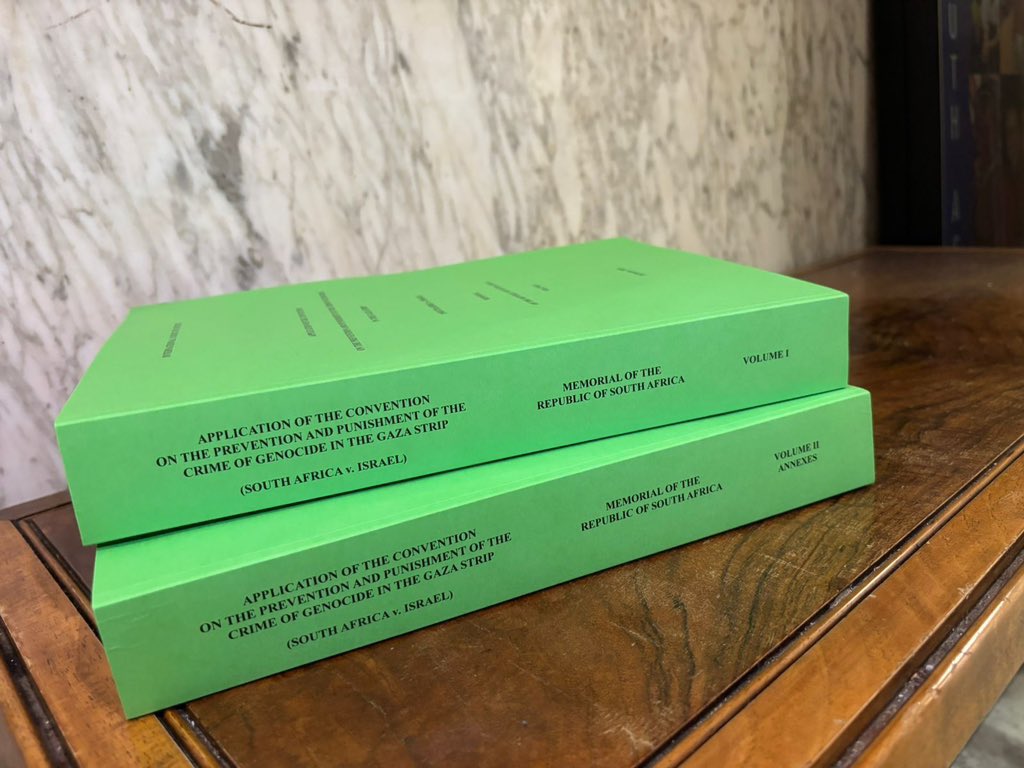 For those curious, “Vol I” will have the facts, legal arguments and pleadings. “Vol 2” contains all the evidence and extra procedural documentation. In essence, South Africa had a whole book worth of evidence. I guess that ends that debate