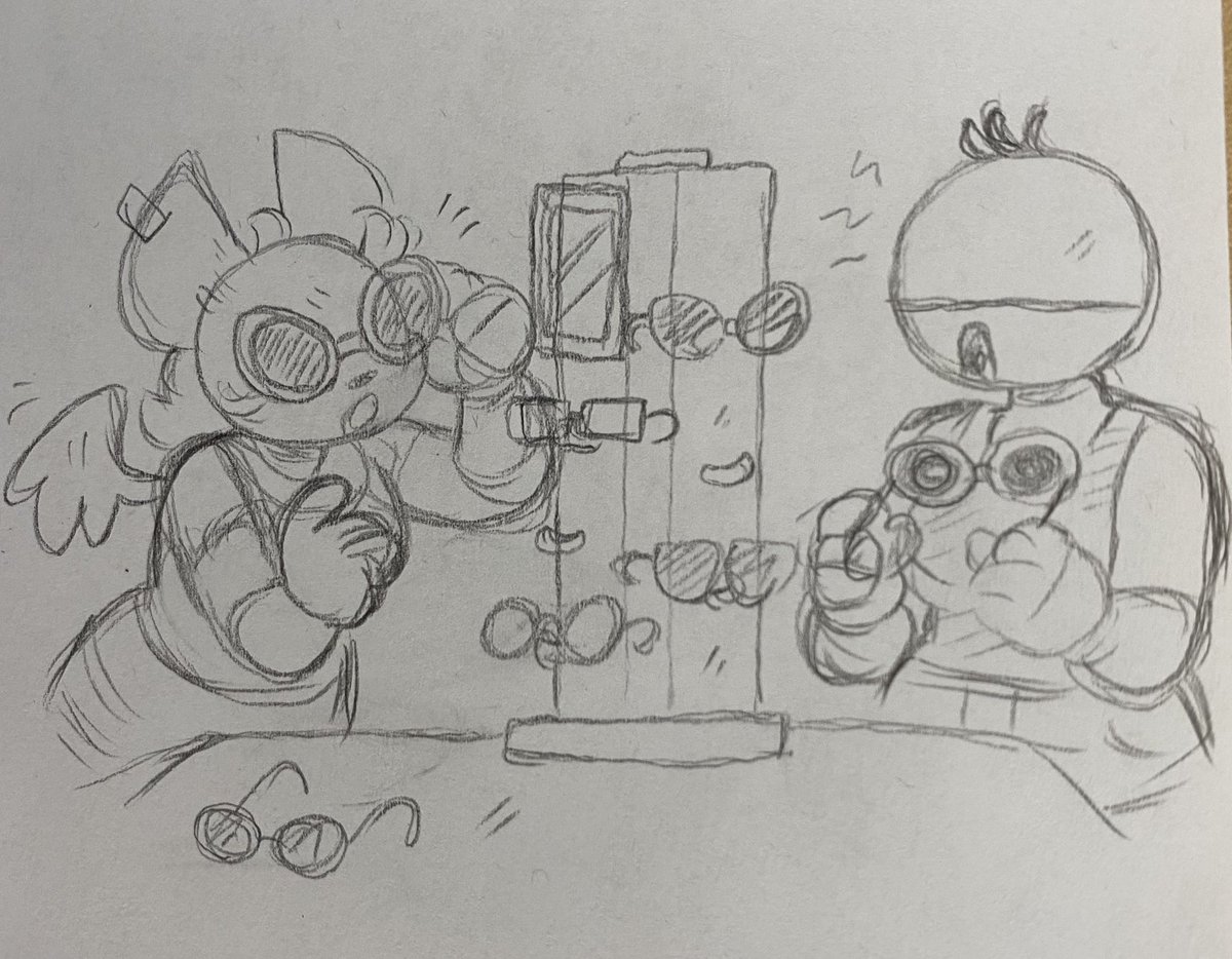 The girls look at glasses