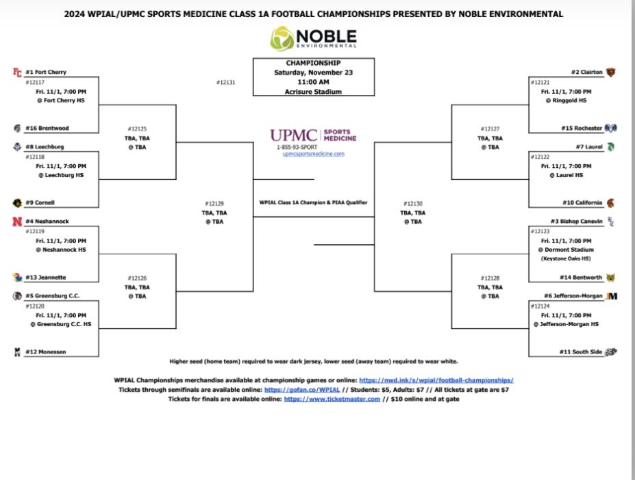 Rochester Athletics (@rochesterathle1) on Twitter photo <a href="/RochesterRamsFB/">Rochester Football</a> will play Clairton @ Ringgold H.S. on Friday, November 1st @ 7:00 P.M.
Ringgold Football Field Address:
1 Ram Drive
Monongahela, PA 15063 <a href="/RochesterRamsFB/">Rochester Football</a> will play Clairton @ Ringgold H.S. on Friday, November 1st @ 7:00 P.M.
Ringgold Football Field Address:
1 Ram Drive
Monongahela, PA 15063