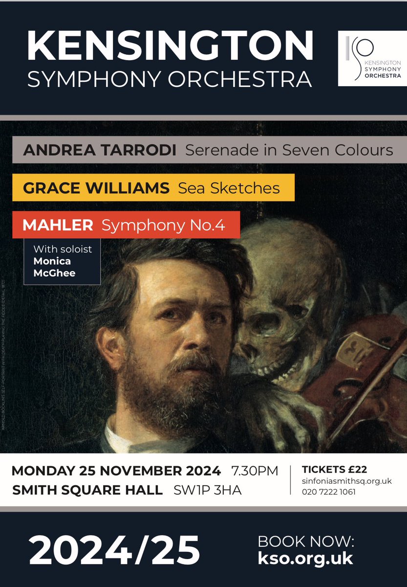 Kensington Symphony Orchestra (@kensingtonso) on Twitter photo Next concert on Monday 25 November: Andrea Tarrodi for winds, Grace Williams for strings and Mahler 4 for everyone, with <a href="/Monica_Soprano/">Monica McGhee</a>
🎟️ kso.org.uk/event/mahlers-… Next concert on Monday 25 November: Andrea Tarrodi for winds, Grace Williams for strings and Mahler 4 for everyone, with <a href="/Monica_Soprano/">Monica McGhee</a>
🎟️ kso.org.uk/event/mahlers-…