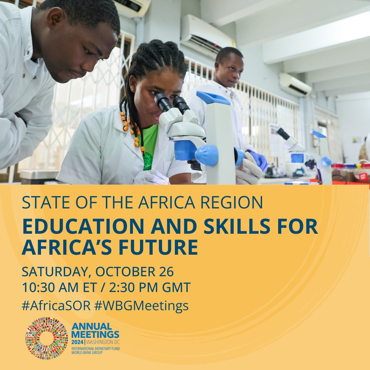 VictoriaKwakwa's tweet photo. 170 million new learners—can we rise to the challenge? Join me at the #AfricaSOR event on Oct 26 as we explore strategies to reshape education for Africa's future. Let's share ideas &amp; solutions!
https://t.co/Ec0bZmbYcl #WBGMeetings https://t.co/H9IJ1HLzPZ