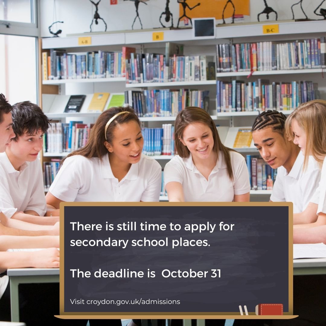 If your child was born between 1 September 2013 and 31 August 2014, don't forget to apply for their secondary school place for 2025/26 before 31 October. More here: tinyurl.com/2wfystdj