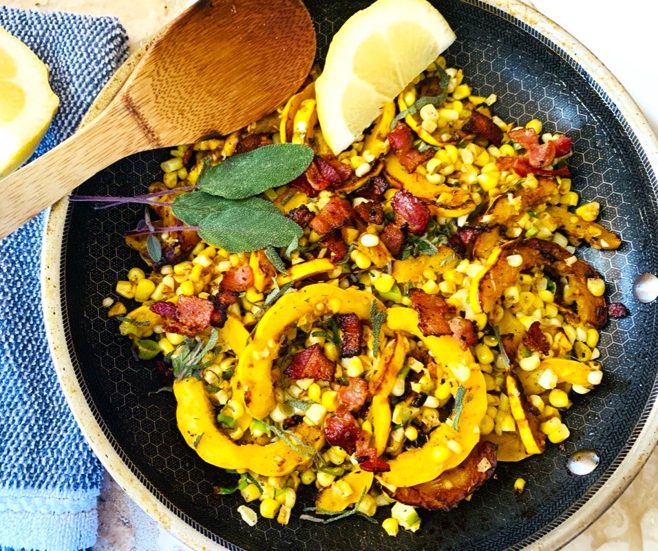 genabellrecipes's tweet photo. Delicata Squash and Corn Skillet with Bacon! Flavors of summer and fall in one pan.
https://t.co/rbaFxSojsj
#recipe #delicatasquash #onepanrecipe #fallfood https://t.co/wZktRngD0P