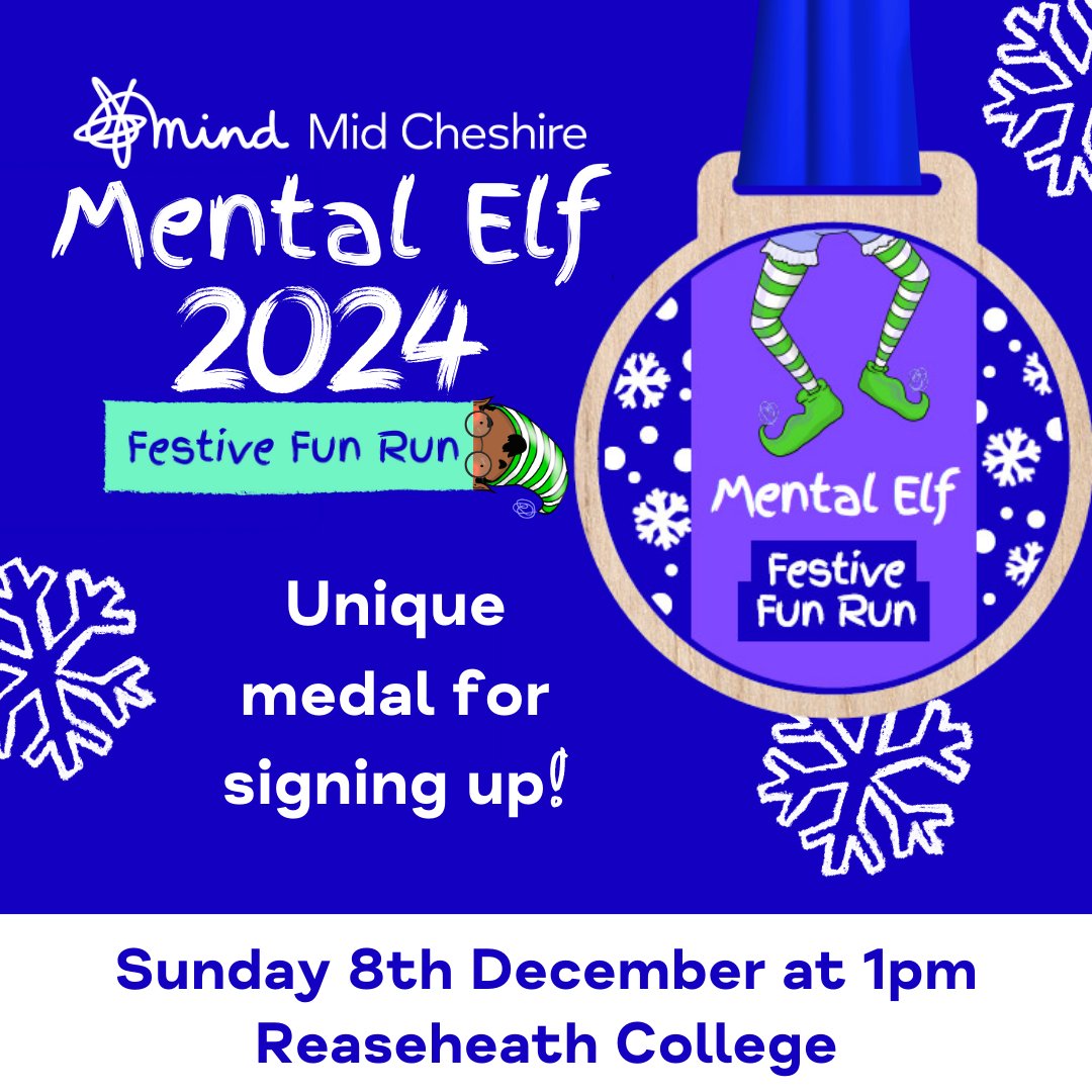 Mid Cheshire Mind (@cheshiremid) on Twitter photo ๐ Are you ready to jingle all the way at the Mental Elf Festive Fun Run? ๐โโ๏ธ Gather your loved ones and join us at <a href="/Reaseheath/">Reaseheath College</a> on 8th December 2024 for a 5km fun run/walk to support Mid Cheshire Mind! ๐
๐
Sign up now before spots fill up! eventbrite.co.uk/e/101456266323โฆ #FestiveFunRun ๐ Are you ready to jingle all the way at the Mental Elf Festive Fun Run? ๐โโ๏ธ Gather your loved ones and join us at <a href="/Reaseheath/">Reaseheath College</a> on 8th December 2024 for a 5km fun run/walk to support Mid Cheshire Mind! ๐
๐
Sign up now before spots fill up! eventbrite.co.uk/e/101456266323โฆ #FestiveFunRun