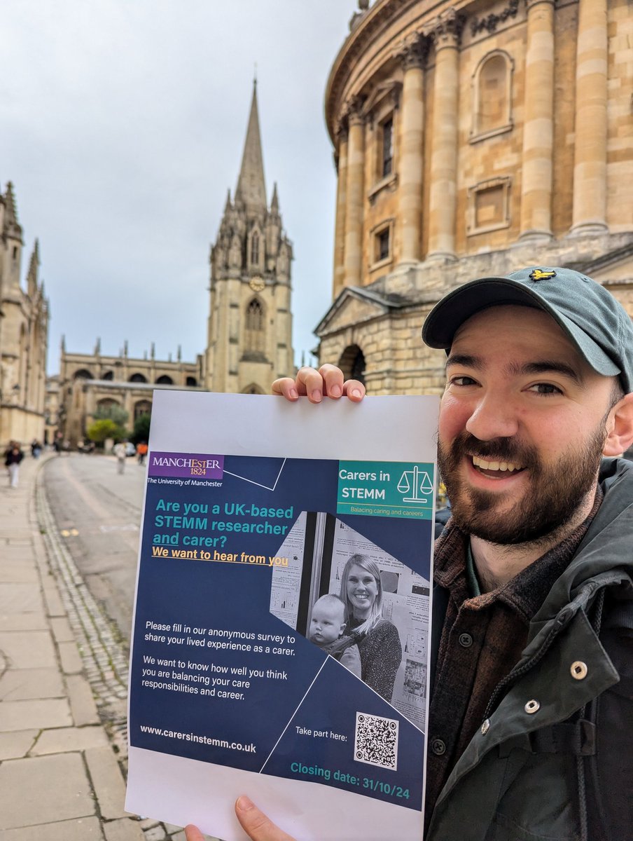 Oxford, it's your turn! Only 10 days left to take the #CarersInSTEMM survey and we want to hear from you!  ⏳️ 

Don't wait - if you're a UK STEMM carer (including parents!) why not take the survey now and help us drive change! #KammyOnTour 🚀

Survey; qualtrics.manchester.ac.uk/jfe/form/SV_6s…