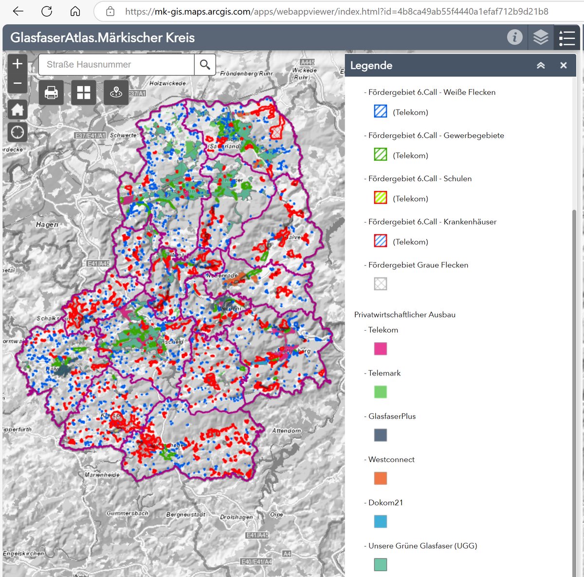 Pünktlich zum #DigitalGipfel ist der #GlasfaserAtlas im Märkischen Kreis an den Start gegangen. 
Er zeigt transparent, welche Anbieter im Kreisgebiet an welchen Adressen #Glasfaser ausbauen:
maerkischer-kreis.de/glasfaseratlas
Weitere Infos: blog.tkg-swf.de/2024/10/21/gla…