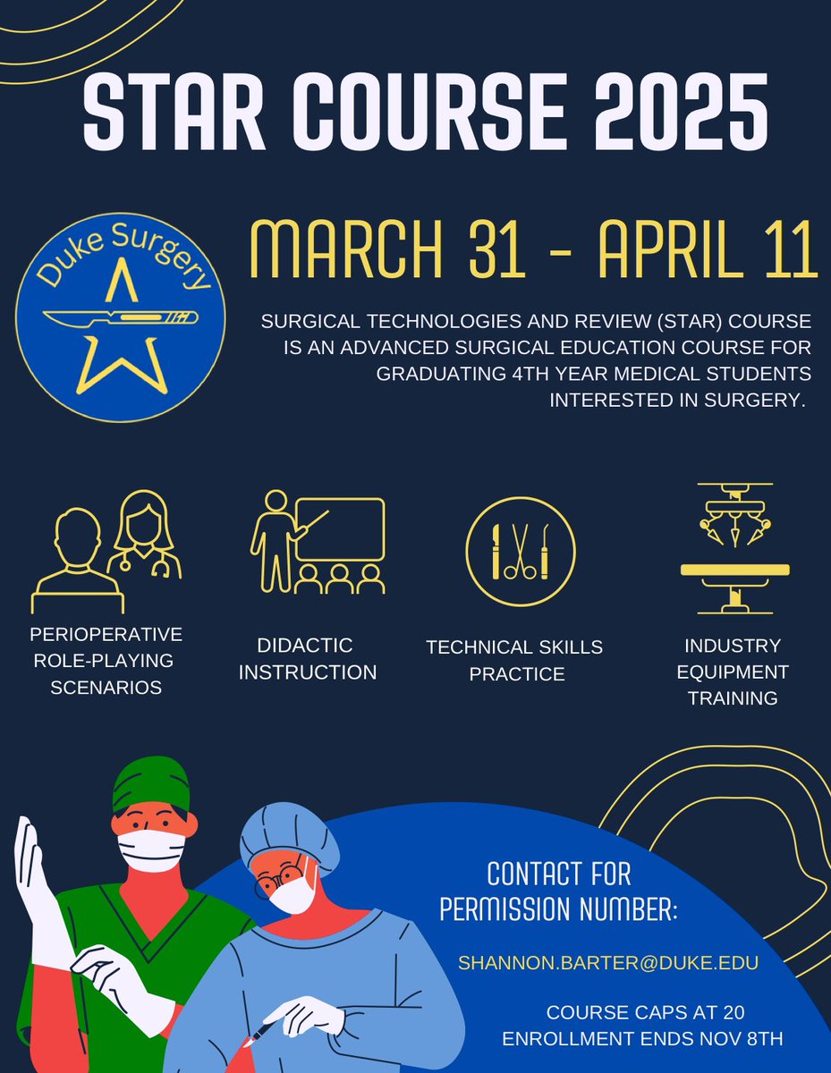 Duke General Surgery Residency (@dukesurgres) on Twitter photo 🚨🚨 Calling all 4th year Duke Medical Students applying into surgery and the surgical subspecialties. Enrollment opens today! Don’t miss this amazing opportunity provided by <a href="/DukeSurgery/">Duke Surgery</a> 🚨🚨 🚨🚨 Calling all 4th year Duke Medical Students applying into surgery and the surgical subspecialties. Enrollment opens today! Don’t miss this amazing opportunity provided by <a href="/DukeSurgery/">Duke Surgery</a> 🚨🚨