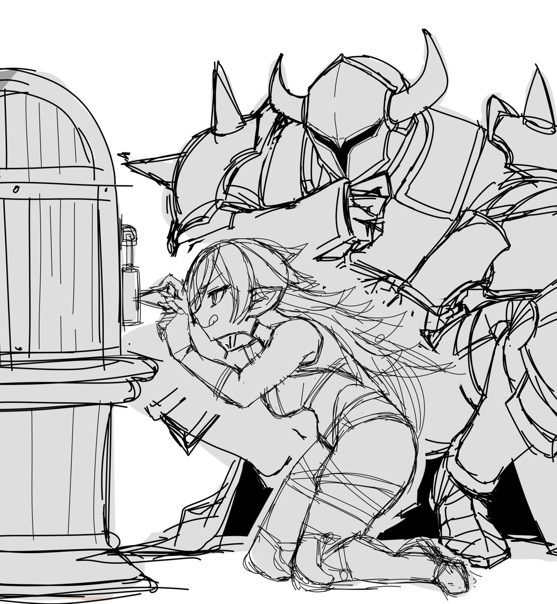 なんにもないただゴブ系とイチャイチャしてるところが書きたかっただけの絵 