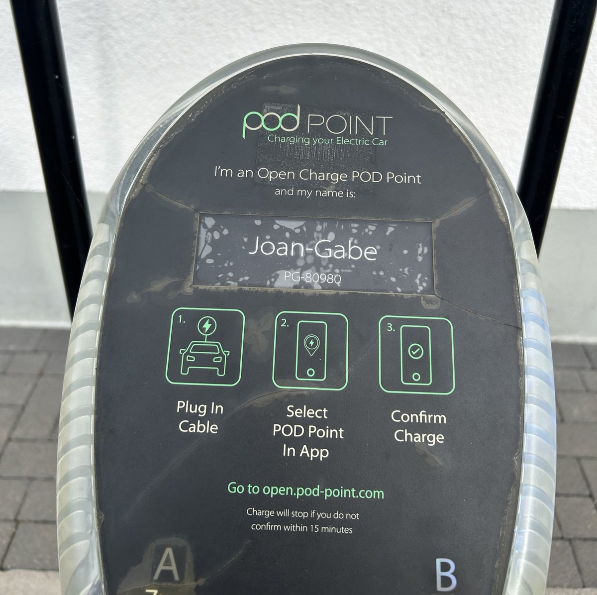 si1881's tweet photo. @LidlGB &amp; @Pod_Point can someone please fix the charger (Joan-Gabe) at your Wombwell store where store says the issue is #PodPoint and they say it’s #Lidl. Charger not showing on either app but seems to be able to be working. Like it for 10+ days now. #EVissues #EVChargeFault https://t.co/1hIX3o77eg