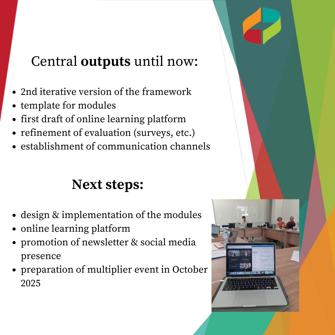 (2) The main focus of this meeting was to finalize the 2nd draft of the conceptual framework and to refine the templates of the modules that are currently being designed by the partners. Implementation will start soon, so we are looking forward to sharing materials with you soon!
