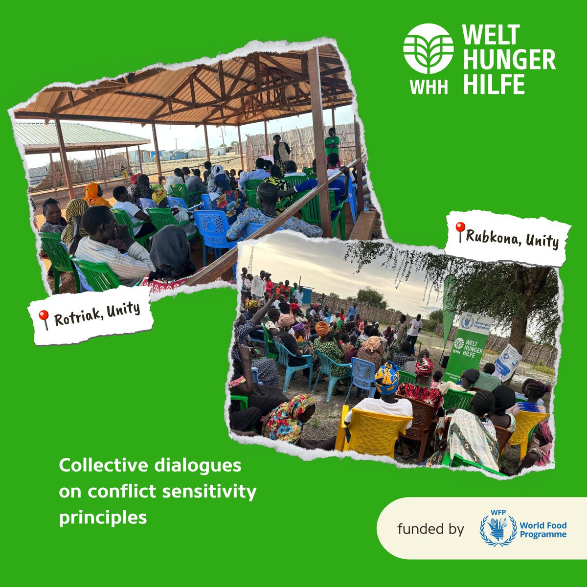 📍 Rubkona &amp; Rotriak, Unity
200+ participants joined dialogues focused on local conflict dynamics &amp; inclusive #peacebuilding. These sessions support <a href="/WFP/">World Food Programme</a> funded projects that address food needs and resilience, ensuring communities are engaged and aware of #conflict-related issues