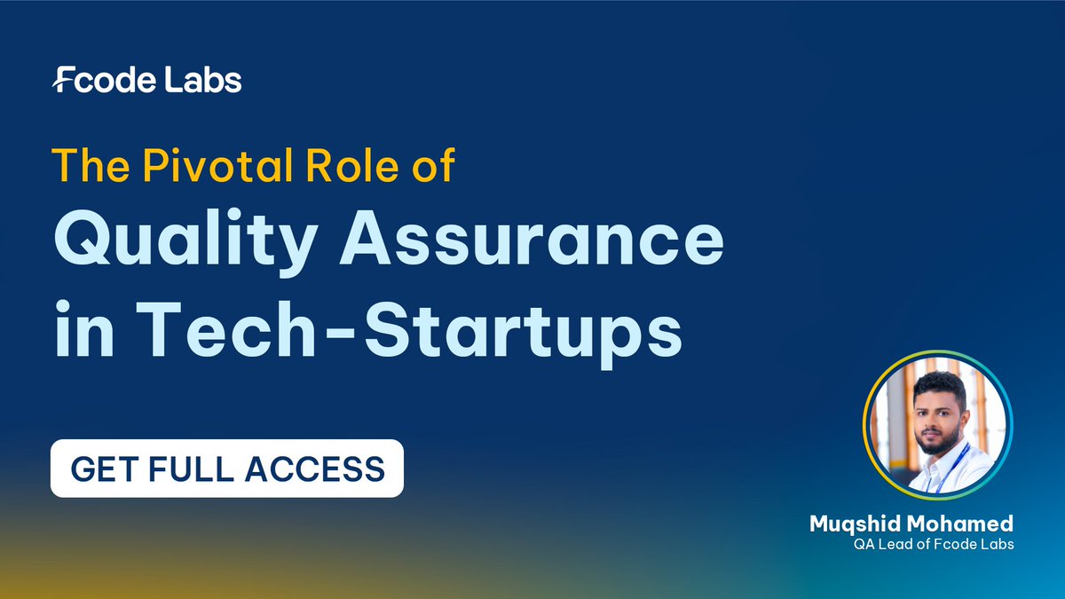 FcodeLabsLive's tweet image. Discover what&apos;s new on #FcodeLabs latest whitepaper, &quot;The Pivotal Role of #QualityAssurance in #TechStartups&quot;.

👉 Find out more here: bit.ly/FCLQAW24

⬇  𝐃𝐨𝐰𝐧𝐥𝐨𝐚𝐝 𝐅𝐮𝐥𝐥 𝐀𝐜𝐜𝐞𝐬𝐬 𝐏𝐚𝐩𝐞𝐫 𝐇𝐞𝐫𝐞: bit.ly/40ctkJn