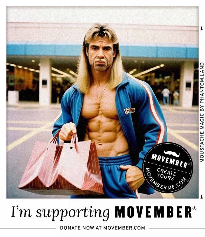 Know before you grow. Looking forward to getting your moustache on for Movember, but can’t wait to see what you’ll look like?

Grab a sneak peek of what lies ahead with the MovemberMe AI Moustache Generator at movemberme.com and tag us in your pics.